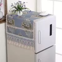 欧式冰箱多用盖巾开门冰箱罩盖布冰箱洗衣机套万能巾对双单|蓝色海市蜃楼蓝 单开冰箱巾/洗衣机:侧55*135