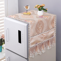 欧式冰箱多用盖巾开门冰箱罩盖布冰箱洗衣机套万能巾对双单|姜黄色倾城之恋黄 微波炉、烤箱罩无兜通用：35*95