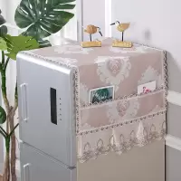 欧式冰箱多用盖巾开门冰箱罩盖布冰箱洗衣机套万能巾对双单|华丽富贵咖 单开冰箱巾/洗衣机:侧55*135
