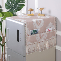 欧式冰箱多用盖巾开门冰箱罩盖布冰箱洗衣机套万能巾对双单|华丽富贵咖 对开门冰箱巾:侧60*180