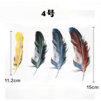 3d立体贴汽车贴纸创意个性车贴划痕遮挡装饰防水电车车身车头轮毂 西瓜红DIY羽毛4号