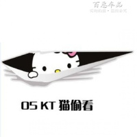 汽车贴纸3D立体车贴 机器猫大白偷看遮挡划痕前后保险杠后窗车身 KT猫
