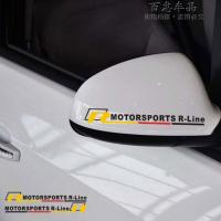 汽车贴纸个性改装遮挡划痕英文字母改装反光引擎盖车车身保险杠 大黄R后视一对【黑色】