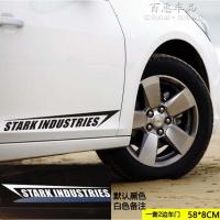 汽车拉花贴纸 创意个性全车身车英文字母保险杠尾部装饰贴改装 STARK史塔克一对黑(白色备注)