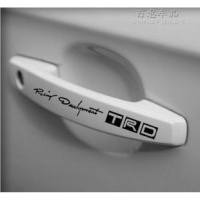 把手汽车贴纸个性创意拉手车贴遮挡划痕贴花文字改装贴装饰防水 TRD黑4个