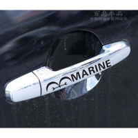 汽车把手贴纸 WRC个性反光防水遮挡刮痕划痕TRD拉手车贴装饰贴 MARINE黑4个