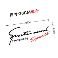汽车贴纸创意文字轮眉遮划痕遮挡改装车身拉花个性装饰保险杠车贴 浅紫色sport黑+红