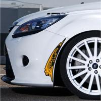 汽车轮眉贴纸划痕遮挡遮盖轮毂前后创意个性保险杠长条黑白色防水 50*12cm黄+黑一对