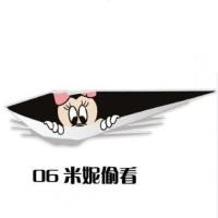 汽车用品3d仿真子弹孔划痕立体贴纸创意前后保险杠小轿车遮挡刮痕 米妮偷看