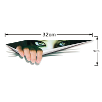 汽车贴纸3d立体卡通足球小将遮挡刮划痕车尾改装饰创意个性前后杠 偷看女孩中号