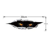 汽车贴纸3d立体卡通足球小将遮挡刮划痕车尾改装饰创意个性前后杠 猫眼大号