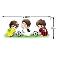 汽车刮痕贴纸3d立体可爱卡通创意个性动漫足球小子车身划痕遮挡盖 浅绿色足球队三人