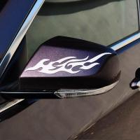 汽车贴纸前后保险杠车身引擎盖车改装红色火焰车贴个性创意潮流 (后视镜)18CM一对黄色