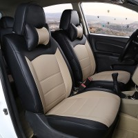 19款新桑塔纳浩纳英朗凯越科沃兹科鲁兹轩逸专用仿皮汽车座套全包 黑加米全包(留言车型)