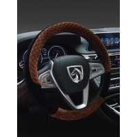 方向盘套宝骏310w 510 560 730把套毛毛冬季毛绒保护套四季通用型 时尚方格棕色