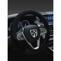 方向盘套宝骏310w 510 560 730把套毛毛冬季毛绒保护套四季通用型 时尚方格黑色