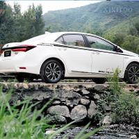 适用于丰田卡罗拉威驰雷凌皇冠锐志改装汽车身腰线拉花全车贴纸 白色材质[适用于黑色车红色车蓝色车灰色车]