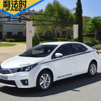 适用于丰田卡罗拉威驰雷凌皇冠锐志改装汽车身腰线拉花全车贴纸 黑色材质[适用于白色车银色车黄色车]