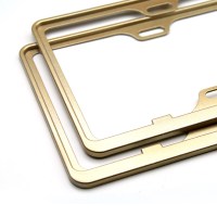 汽车牌照边框牌照架子新交规车牌框架通用号牌架牌托拍照个性 金色