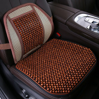 木珠汽车坐垫单片夏季凉垫三件套座垫珠子夏天椅垫透气单个屁屁垫 棕色腰靠+坐垫(桃木)