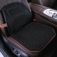 木珠汽车坐垫单片夏季凉垫三件套座垫珠子夏天椅垫透气单个屁屁垫 黑色腰靠+坐垫(桃木)