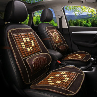 木珠汽车座垫单片制冷坐垫夏季通风凉垫凉席竹片单座司机主驾驶员 菱形碳化竹片带腰靠单张