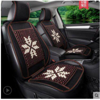 木珠汽车座垫单片制冷坐垫夏季通风凉垫凉席竹片单座司机主驾驶员 连体黑网木珠单张枫叶