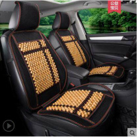 木珠汽车座垫单片制冷坐垫夏季通风凉垫凉席竹片单座司机主驾驶员 连体黑网木珠单张米+咖十字