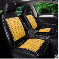 木珠汽车座垫单片制冷坐垫夏季通风凉垫凉席竹片单座司机主驾驶员 连体黑网竹片米色单张