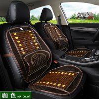 汽车坐垫单片夏天通风制冷按摩座椅透气木珠座垫夏季竹片钢丝凉垫 竹片款棕色带腰靠单张