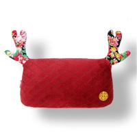 汽车头枕卡通车用靠枕车内座椅护颈枕可爱颈椎枕头垫车载四季用品 鹿头枕中国红