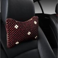 汽车头枕护颈枕夏季木珠车枕头四季通用珠子靠枕车内饰品汽车用品 D01梅花木珠头枕单个