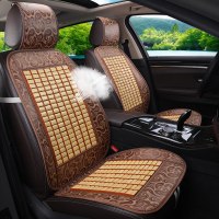 汽车竹垫单片竹片坐垫夏季凉垫单张单个夏天座垫无靠背三件套竹子 连体花型布边竹片款米色单张