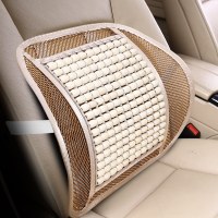 汽车腰靠垫木珠透气护腰按摩腰垫夏季车用办公室座椅腰枕靠背靠枕 香樟木腰靠