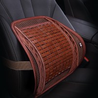 汽车腰靠垫腰垫夏季透气车用木珠座椅腰靠竹片凉席靠背垫腰枕腰托 绗秀竹片腰靠棕色
