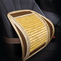 汽车腰靠垫腰垫夏季透气车用木珠座椅腰靠竹片凉席靠背垫腰枕腰托 绗秀竹片腰靠米色