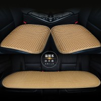 纳米编织塑料藤汽车座垫单片夏季三件套凉席汽车坐垫车用透气凉垫 纳米藤三件套米色