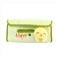 车载创意纸巾盒 汽车用抽纸盒套纸巾包挂式卡通可爱车内用品饰品 遮阳板式绿色小黄鸡