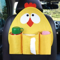 车载纸巾盒抽创意汽车纸巾包车用抽纸盒挂式椅背车内创意卡通可爱 黄小鸡
