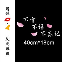 不负如来不负卿文艺车贴创意后档装饰汽车后窗车身文字反光贴纸 不言不语不忘记[反光银白]40厘米