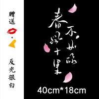 不负如来不负卿文艺车贴创意后档装饰汽车后窗车身文字反光贴纸 春风十里[反光银白]40厘米