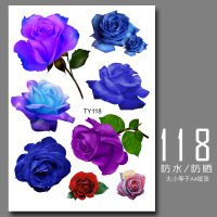 车贴划痕车身装饰遮挡个性改装汽车贴纸创意3d立体贴防水刮痕拉花 蓝色妖姬/一版A4纸张大小