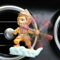 网红齐天大圣孙悟空车载香水出风口空调香薰摆件空军汽车内装饰品 ★腾云★金属款[单个黄候](送10根香棒)