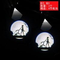 汽车车投影灯免接线感应照地氛围灯无线开高清美女图案迎宾灯 迎宾灯[猫女2个]送6节电池