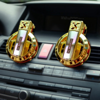 汽车空调古龙香氛车用创意装饰车载香水夹持久淡香出风口车内香薰 清新柠檬对装