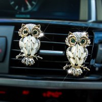 猫头鹰卡通汽车香水空调风口车载香水摆件车用品车内香熏饰品摆件 猫头鹰出风口一对