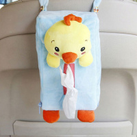 椅背挂式车载车内用车上纸巾盒创意汽车用品卡通纸巾套抽纸盒可爱 蓝色小鸡挂式