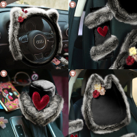 原创[lolitaの猫]可爱汽车 车内装饰品套装 档位套安全带套 黑の套装