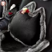 原创[lolitaの猫]可爱汽车 车内装饰品套装 档位套安全带套 黑の腰靠1对