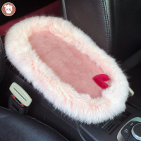 原创[lolitaの猫]可爱车型通用毛毛猫女生把套 粉色方向盘套 粉の扶手箱垫